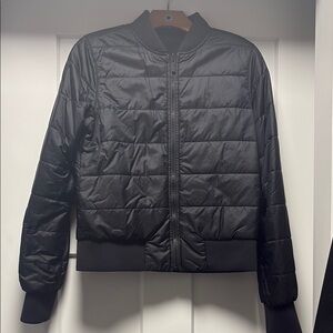 lululemon athletica Quilted Black Bomber Jacket